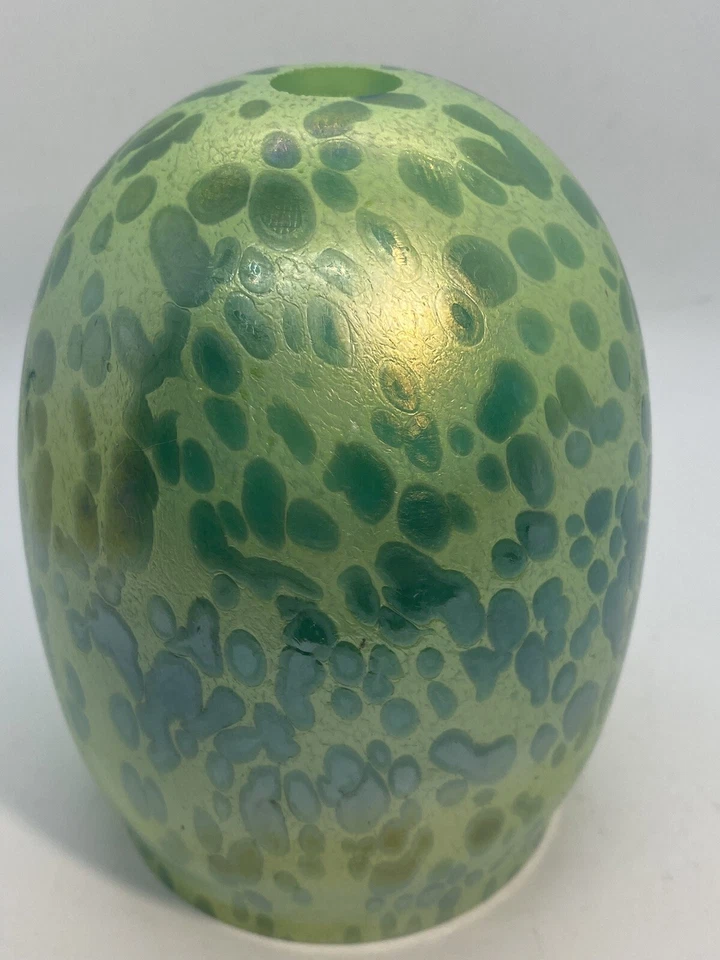 Pendant Light Art Glass Shade Cased Glass Green Blue Opalescent Opaque - Image 4 of 4