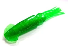 Squidnation Mauler Trolling Squids 7" Softplastic Lures - Pack of 4 - GREEN