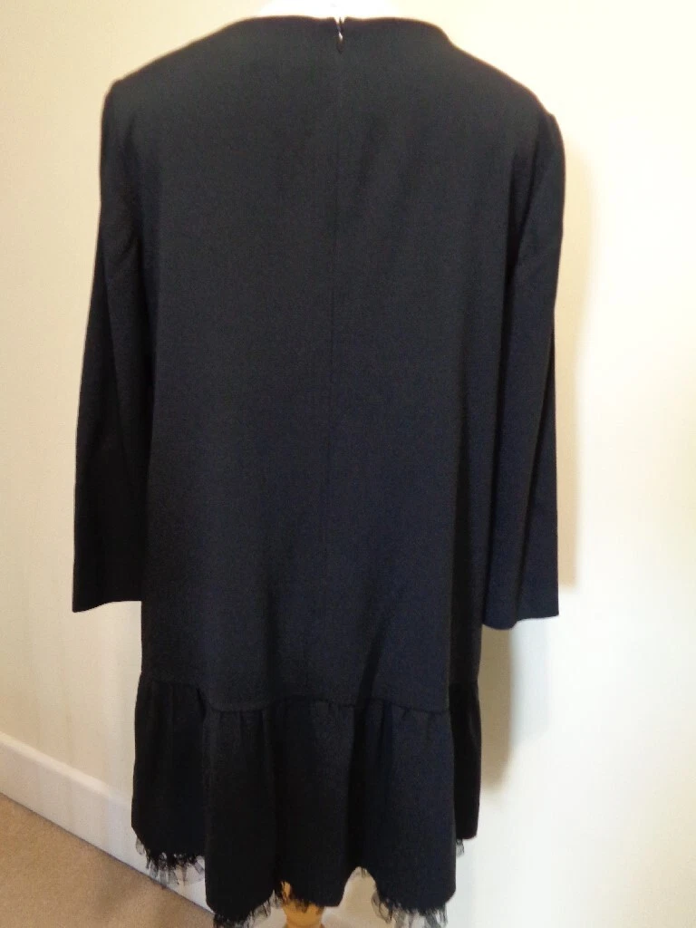 ABITO ROSSO VALENTINO NUOVO NERO CON DETTAGLIO RETE VOLANT TAGLIA 14 (46)