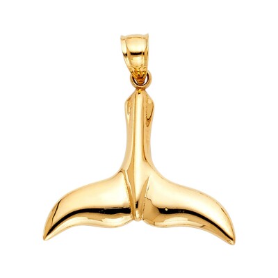 14K Gelbgold Schwanz des Delfins Anhänger
