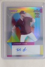 Landon Sims - 2022 Leaf Vivid Baseball Base Autograph Gray Parallel #23/40