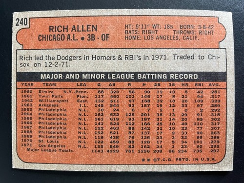 1972 Topps Baseball Cards - Singles - You Pick (Card #s 1-379) - Free Shipping - Picture 300 of 461