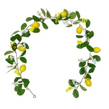 Artificial Lemon Garland With Eucalyptus Leaves And Lemons Simulation Lemon Vine