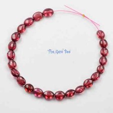 Malawi High Grade Cosmic Pink Red Rhodolite Garnet Smooth Oval Nugget Beads 5"