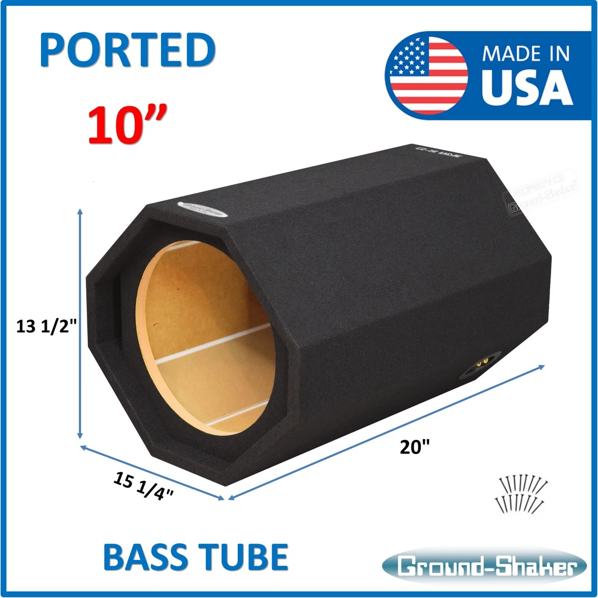 10 Bass Tube Single Ported Vented Speaker Box Subwoofer Enclosure Ground  Shaker