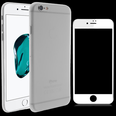 Ultra Slim Hard Case Schutzhülle + Panzerfolie für iPhone 6 Plus - weiss
