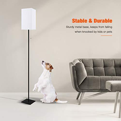 Floor Lamp for Living Room, Modern Standing Lamp Tall Lamp with Linen Black - Bild 6 von 6
