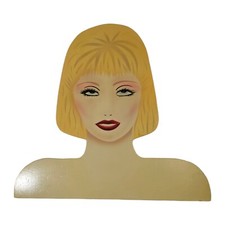 Vintage MCM Boutique Clothes Hanger Mod French Lady Face Art Deco Wall Display