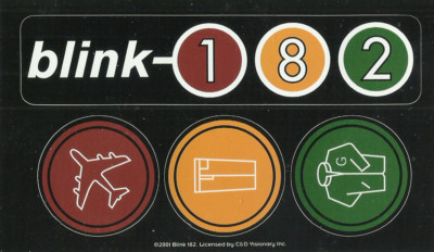 BLINK 182 2001 cat no. S-1495 VINYL STICKER official merch OOP 4 Sticker Set