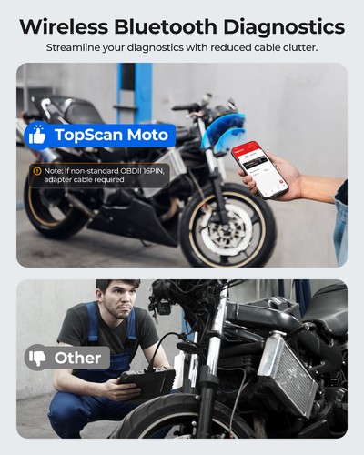 TOPDON TopScan Motorcycle Diagnostic Tool Wireless OBD2 Scanner Fits for Harley - Picture 5 of 9