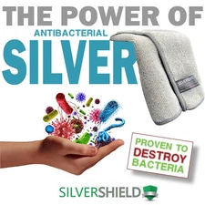 12 PACK Antibacterial Microfiber XL 12"x12" Silver Shield Chemical Free 300 GSM