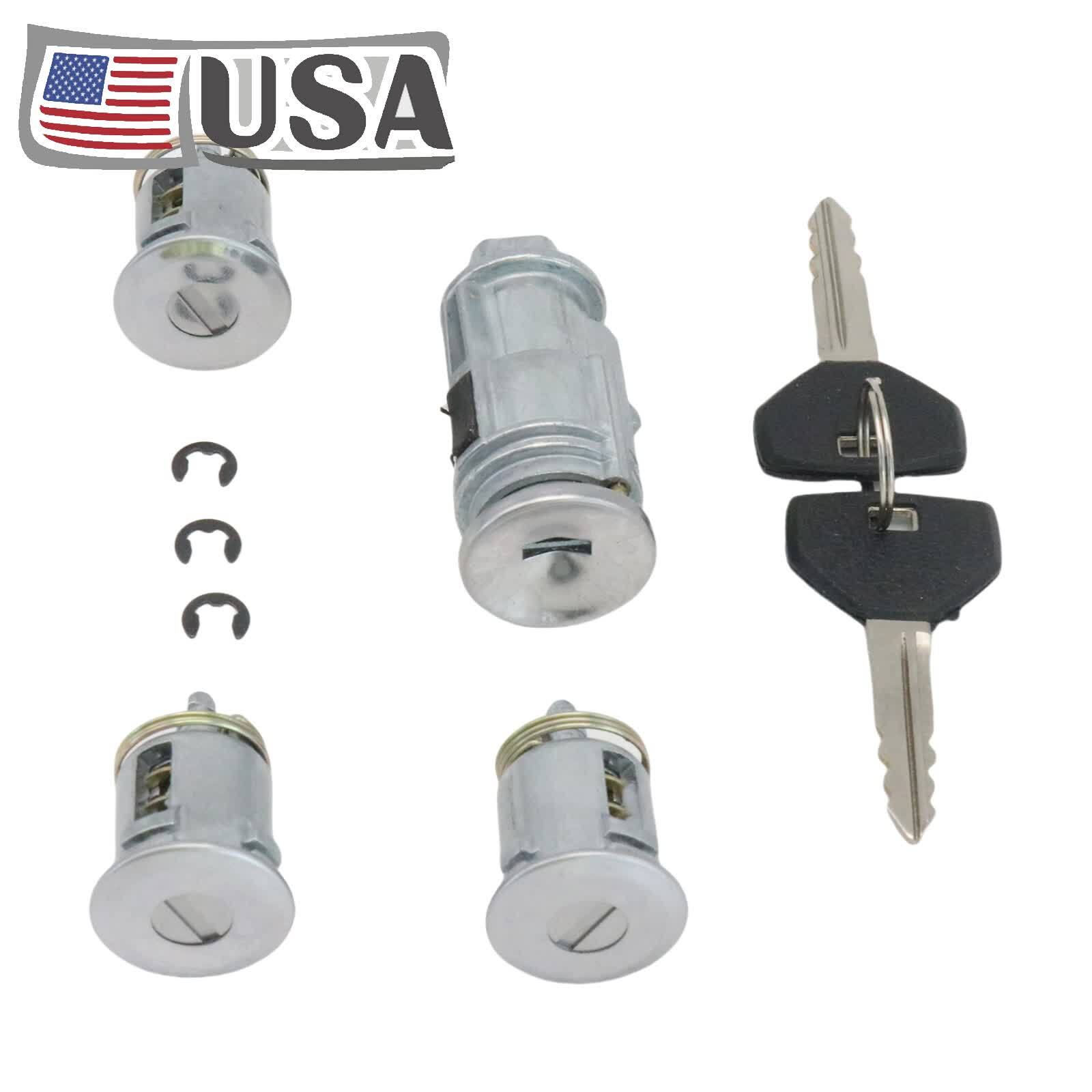 New Black Ignition & Door Lock Cylinder Set with 2 Matched Keys for 2001 Cherokee XJ