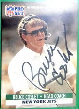 BRUCE COSLET HEAD COACH OF THE NEW YORK JETS AUTOGRAPHED CARD