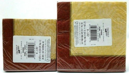 Thanksgiving Autumn Turkey 16 3 Ply 12x12 Dinner 16 9x9 Beverage Paper Napkins - Picture 2 of 4
