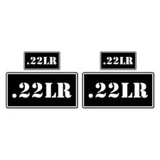 .22 LR B&W Ammo Box Set, Vinyl Decal Sticker, 2@ 1"x2" & 2@ 2"x4", #8409