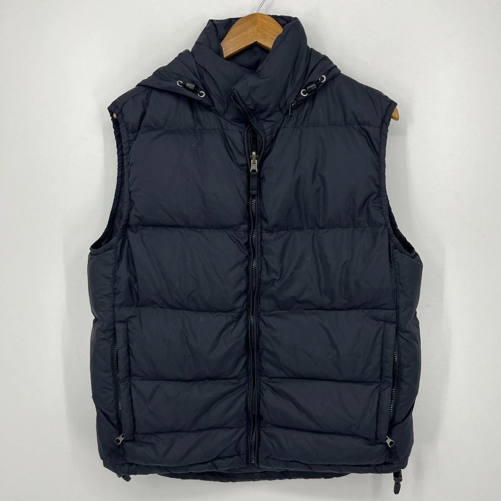 Gap Puffer Vest Men's Size S Black Down Fill Sleeveless Reversible Vtg Y2K