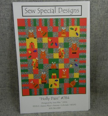 Holly Daze Applique Quilt Pattern Sew Special Designs Wall Hanging Pillow Uncut