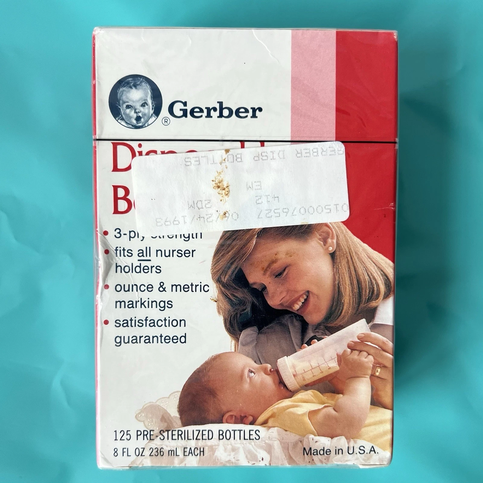 Vintage 1990 Gerber Disposable Baby Bottles 150 Bottles 8 Fl oz NEW SEALED