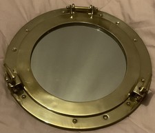 Stunning Nautical Brass Ship's Port Hole Mirror Wall Decor 11" Wildwood Lamp Co
