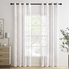 Curtains Voile Curtains with Eyelet Panel Curtain for Home, Living Room and S...