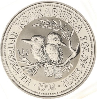 Australien 2 Dollars 1994 2 Unzen Silber fein Kookaburra