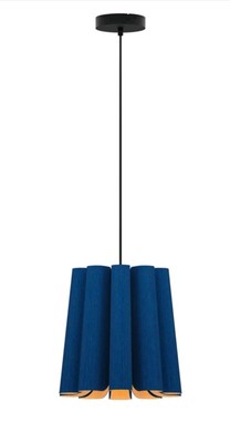Bruck Renata 56 Long Pendant - outer wood shade blue, inner ash 11.75'' shade