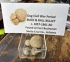 Dug Civil War Era BUCK & BALL Bullet Fort Buchanan Arizona c. 1857-1861