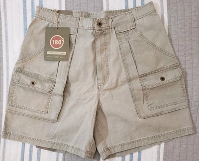 180 Degree Men s 34 Cargo Shorts Canvas Sport Utility Wear NWT Pigment Dyed