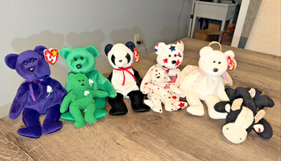Ty Beanie Baby Originals Lot of 8   Princess   Halo   Erin   Glory   Fortune