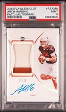 2023 PANINI FLAWLESS COLLEGIATE PATCH AUTO #PAAMA ARCH MANNING 23/25 PSA 9