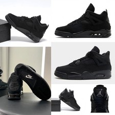 2025 Black Cat Air Jordan 4 Retro Mid Top Basketball Shoes Size 7-12