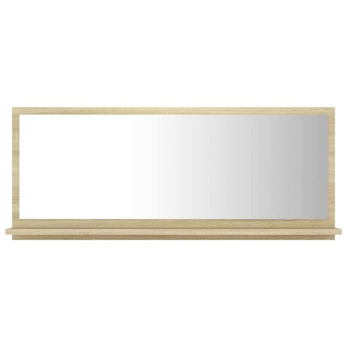 vidaXL Mirror Sonoma oak Engineered wood 35.4 x 4.1 x 14.6 in - Picture 2 of 7