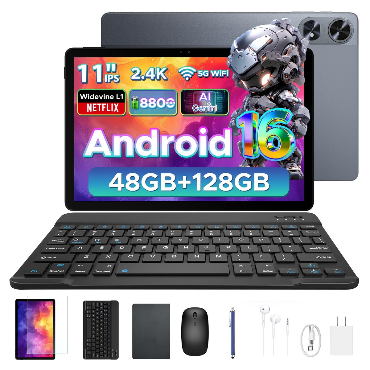 POCKAM P11 Pro Android 16 Tablet 11 inch Tablet 48GB+128GB 8800mAh