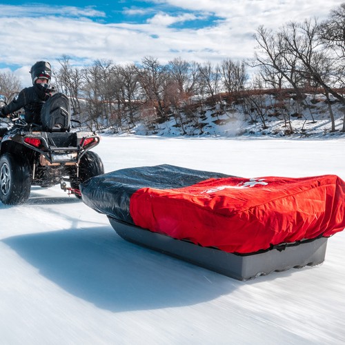 70" Grizzly Ice Shelter Travel Cover, Red/Black - Picture 4 of 4