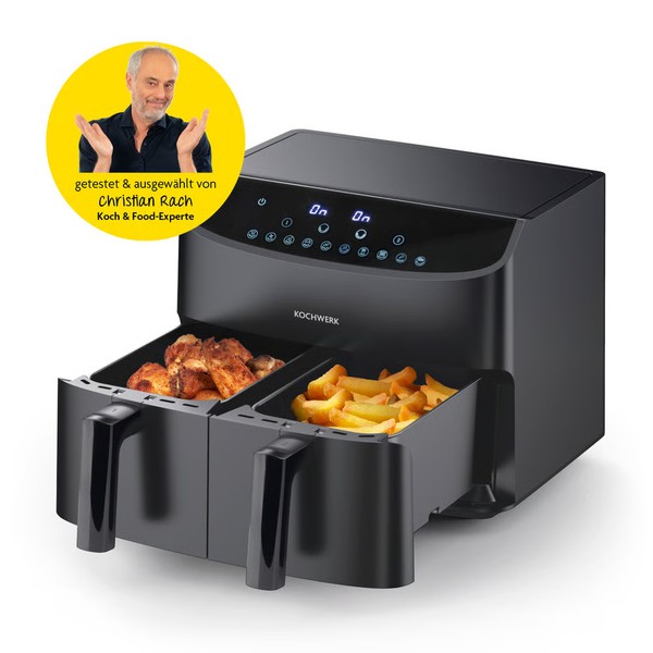 Rachs Kochwerk Doppel HeißLuft Fritteuse Dual Airfryer FrittöSe Grill Ofen-image