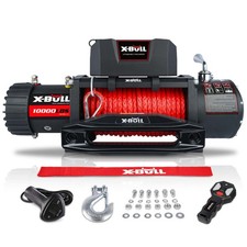 X-bull Electric Winch 12v 10000lbs Synthetic Rope Off-road Towing Truck 4wd Jeep