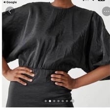 & Other Stories puff sleeve little black Dress sz 4 classy stockholm atelier