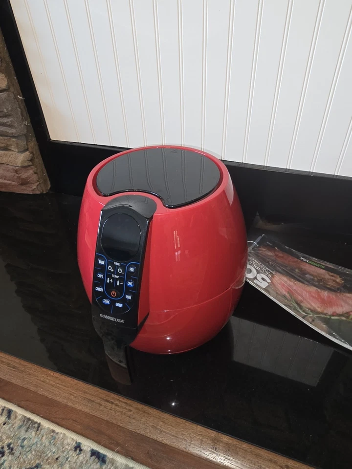 Freidora de aire programable GoWISE USA 3,7 cuartos de galón con 8 ajustes preestablecidos de cocina, GW22638 - roja Foto 2 de 4