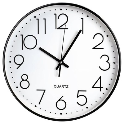 FB FunkyBuys Wanduhr - 10'' leise nicht tickend modern 10 Zoll, schwarz 