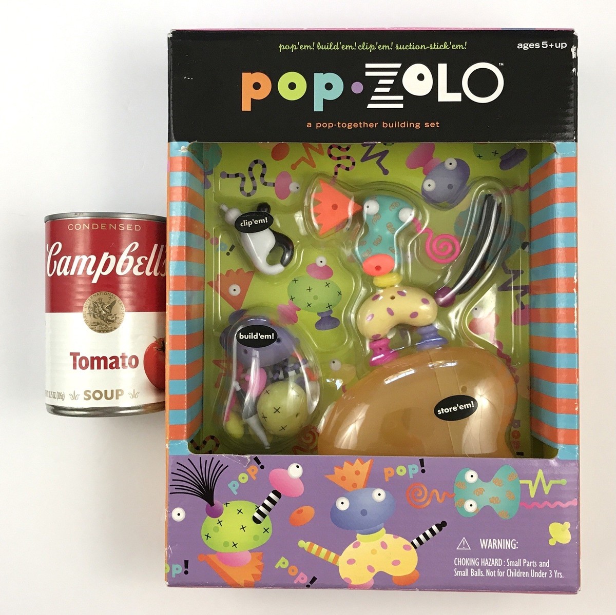 Vintage PoP ZoLo Pop-Together Toy Building Set 2001 SEALED Clip-On