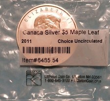 2011  1 OUNCE  .9999 FINE **SILVER**  CANADA MAPLE LEAF  QUEEN ELIZABETH II - #A
