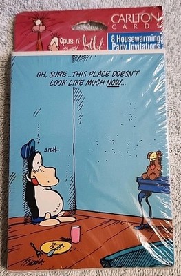 Vtg 90s 8 Housewarming Party Invitations Opis N Bill Carlton Cards 1995 Sealed