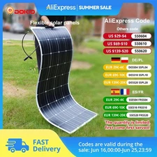 DOKIO 18V 100W/200W/400W Flexible Solar Panels Waterproof Monocrystall