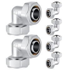 Yaocom 6 Pcs 3/4" Elbow Air Piping Fittings,Brass-nickel Plated,200psi,Tubing...