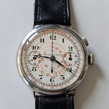 UNIVERSAL WATCH-MONOPULSANTE-ACCIAIO-ANNI 20-CALIBRO U.M 297-OVERSIZE (40 MM)