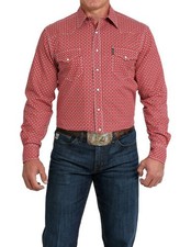 Cinch Western Shirt Mens Long Sleeve Modern Checkered L Red MTW1303096