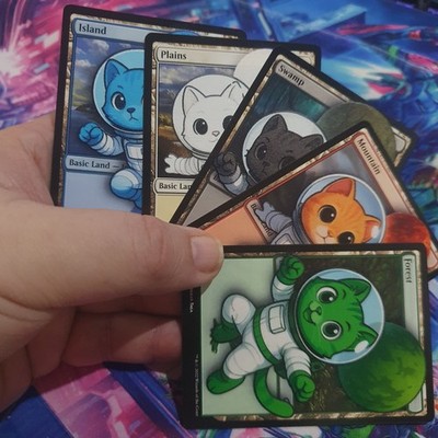 MTG Altered Art Card Set - Cute Space Cats - Magic the Gathering
