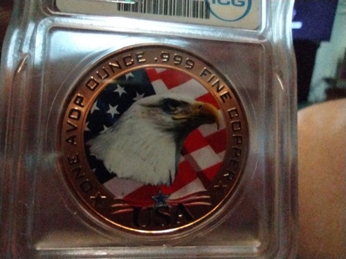 ICG MS 70 Perfect Patriotic Donald Trump Colorized ONE 1oz Copper BEAUTIFUL Coin - Picture 4 of 4