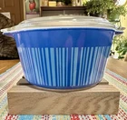 PYREX 473 Barcode Casserole Dish with Lid, Vintage Glossy Finish
