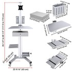 Yessources Mobile Computer Cart Rolling Stand Desk Workstation w/ Drawer Silver — photo 7